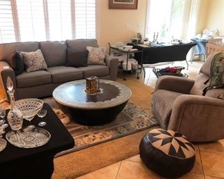 Brand New gray sofa, power microsuede recliner