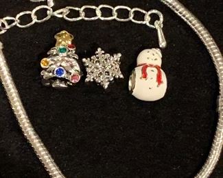 Beautiful high quality Christmas charms with 925 sterling adjustable bracelet
