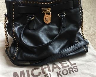 Large Hamilton Michael Kors black leather bag with dust sack