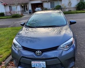 2014 Toyota Corolla, 4 door sedan.  Low miles-only 18,873, slate grey with light grey interior.  No exterior damage, vehicle is in excellent condition