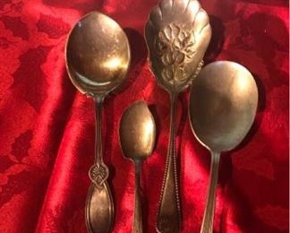Assorted silver plated spoons