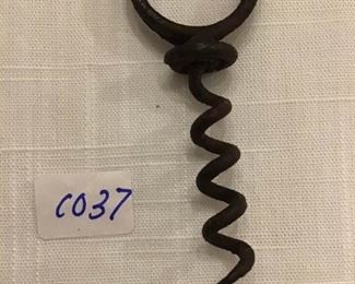 Double ring antique iron corkscrew