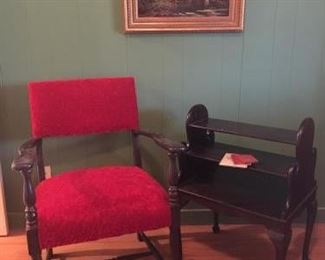 Red Velvet Chair Vignette https://ctbids.com/#!/description/share/297934