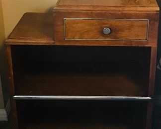 1930's deco chrome inlay handmade night stand