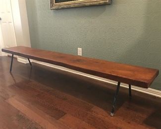 Amazing 8 ft 1950’s wood bench 
Handcrafted , beautiful and organic piece