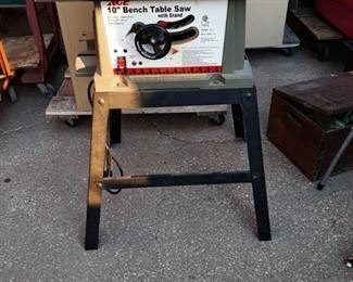 10" bench table saw with stand - works