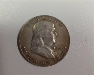 1958-D Franklin silver half dollar