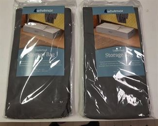 Lot Of 2 Whitmor Underbed Storage Bags Gray 42 X 18 X 8in