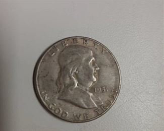 1951-S Franklin silver half dollar