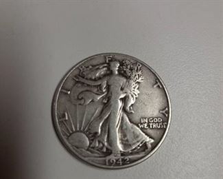 1942 Walking Liberty silver half dollar