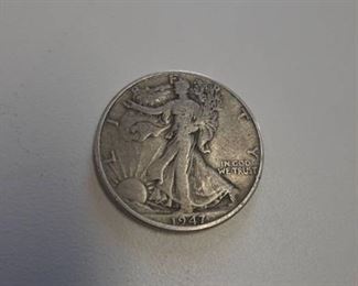1947 Walking Liberty silver half dollar