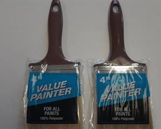 Professional Paint Brushes 4" Lot Of 2 - Polyester
