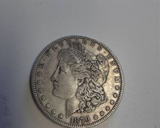 1879 Morgan silver dollar