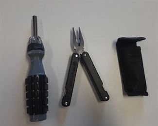 Multi tool with case and Multi tip screwdriver