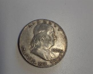 1960 -D Franklin silver half dollar