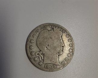 1906 Barber silver half dollar