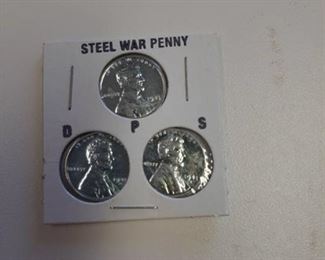 1943 steel war penny P-D-S Mint marks