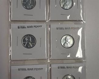 Card of 6 steel war penny