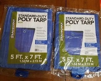 2 Yardworks Standard Duty 5' X 7' Blue Standard Duty Tarps