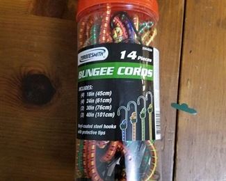 14 Piece Bungee Cord Kit Assorted Size Set 18 24 30 40 Inch Coated Steel Hooks