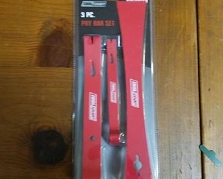 New-tool Shop 3 Pc Pry Bar Set Prying Wrecking Trim Scraping Paint Pulling Nails