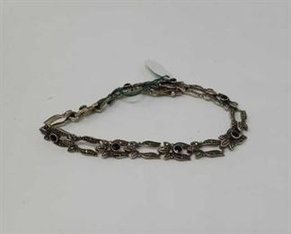 Sterling bracelet with black stones