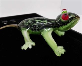 art glass gecko lizard