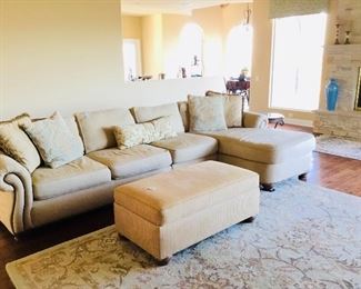Bernhardt sectional sofa with Ethan Allen ottoman