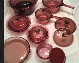 Corning Ware Cranberry Visions Sets
