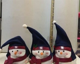 New York Giants 3 musical animated stocking snowmen hats