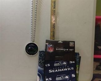 Seattle Seahawks NFL Premium 3-Piece Barbeque Tailgate Set plus sports beads