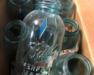 Blue mason jars
