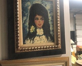 vintage painting of girl
