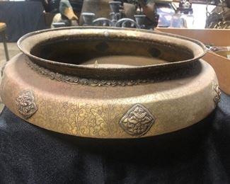 unusual copper ornate cairoware? planter