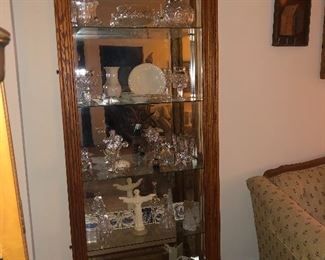 oak curio cabinet