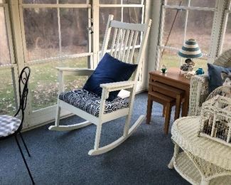 white rocking chair