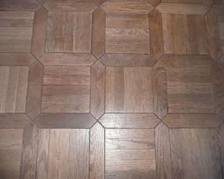 Parquet Oak Flooring, a lot of it is loose. 12' X 11", 132 square feet, $132.00.