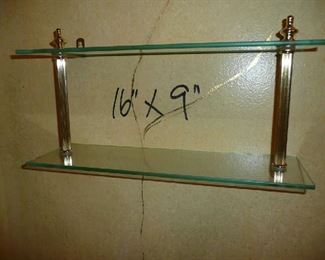 16" X 9" Double Glass Shelve Unit $20.00