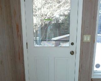 32" X 80" Exterior Door with Window, includes Jamb, Trim & Hardware. $125.00