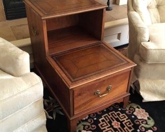 MCM Mahogany Chest w Leather Inset