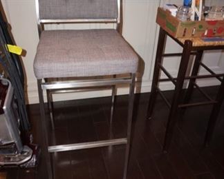 PAIR CHROME BAR STOOLS