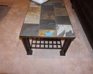 STONE AND IRON COFFEE TABLE