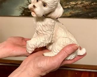 Vintage Arnart Porcelain Sculpture Poodle Puppy