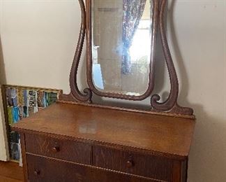 Oak dresser with mirror