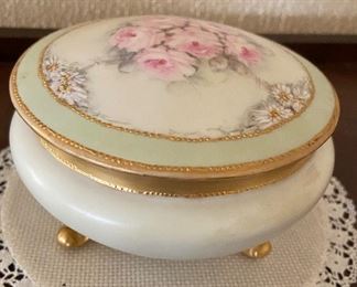 Hand painted porcelain dresser dish