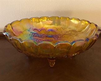 Old carnival footed bowl