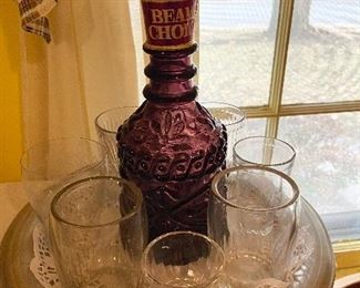 Older Beam's Choice amethyst  decanter