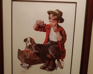 Norman Rockwell signed Litho