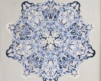 ML3059: Conner McManus Art: Blue Blot Mandala Giclee, Acrylic, & Resin on wood   https://www.ebay.com/itm/124045415254