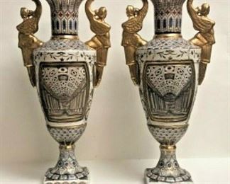 https://www.ebay.com/itm/124045178677  SM3022: SET OF 2 TALL DECORATIVE VASES BY ORIENTAL ACCENT